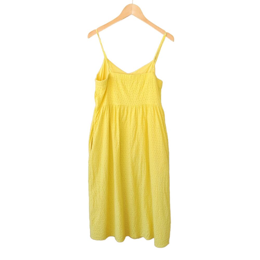 The Prairie Yellow Embroidered Eyelet Midi Dress Size 8 Summer Sundress Cottage - Picture 10 of 11
